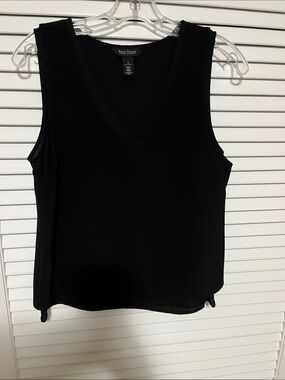 White House Black Market Black V-Neck Sleeveless Shell